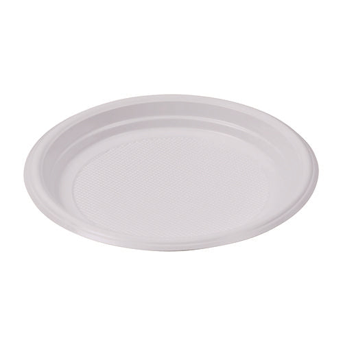Image of Boardwalk® Hi-Impact Plastic Dinnerware, Plate, 9" Dia, White, 500/carton