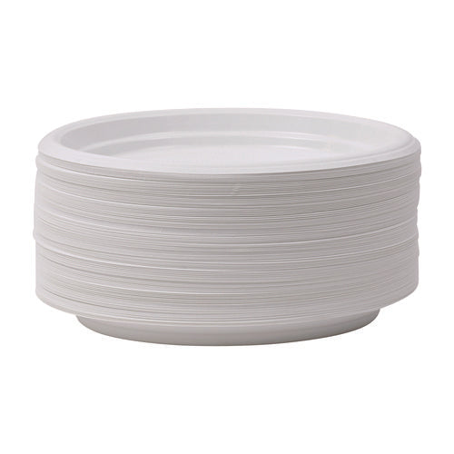 Image of Boardwalk® Hi-Impact Plastic Dinnerware, Plate, 9" Dia, White, 500/carton