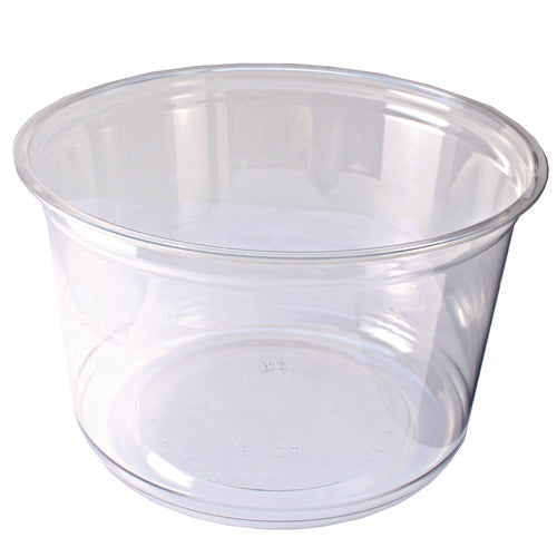 Image of Fabri-Kal® Recycleware Round Deli Container, 16 oz, 4.6" Diameter x 3" h, Clear, Plastic, 500/Carton