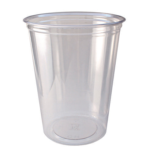 Image of Fabri-Kal® Recycleware Round Deli Container, 32 oz, 4.6" Diameter x 5.8" h, Clear, Plastic, 500/Carton