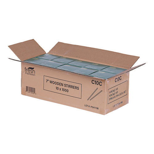 Image of Eco-Products® Renewable Wooden Stir Sticks, 7", 1,000/pack, 10 Packs/carton