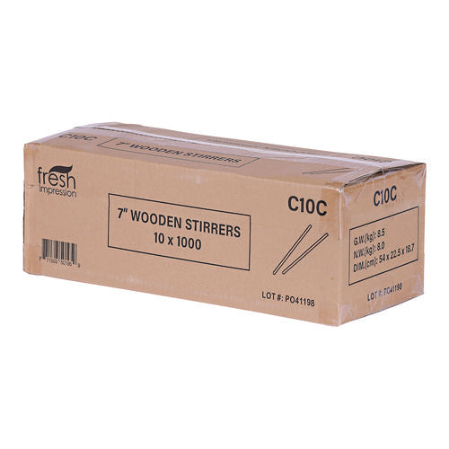 Image of Eco-Products® Renewable Wooden Stir Sticks, 7", 1,000/pack, 10 Packs/carton