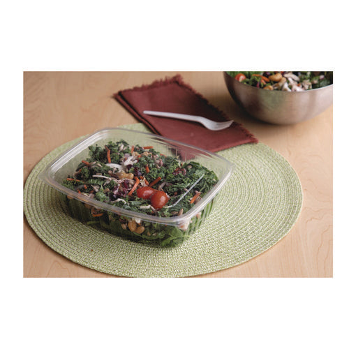 Image of Eco-Products® Renewable and Compostable Rectangular Deli Containers, 48 oz, 8 x 6 x 2, Clear, Plastic, 50/Pack, 4 Packs/Carton