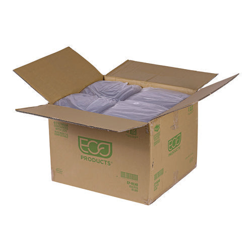 Image of Eco-Products® Renewable and Compostable Rectangular Deli Containers, 48 oz, 8 x 6 x 2, Clear, Plastic, 50/Pack, 4 Packs/Carton