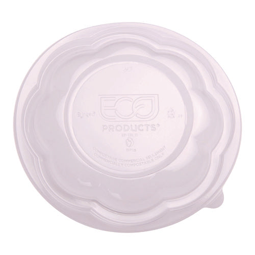 Image of Eco-Products® Renewable and Compostable Lids, Fits 24, 32 and 48 oz Salad Bowls, Clear, Plastic, 300/Carton