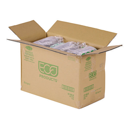 Image of Eco-Products® Renewable and Compostable Lids, Fits 24, 32 and 48 oz Salad Bowls, Clear, Plastic, 300/Carton