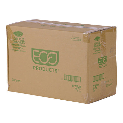 Image of Eco-Products® Renewable and Compostable Lids, Fits 24, 32 and 48 oz Salad Bowls, Clear, Plastic, 300/Carton