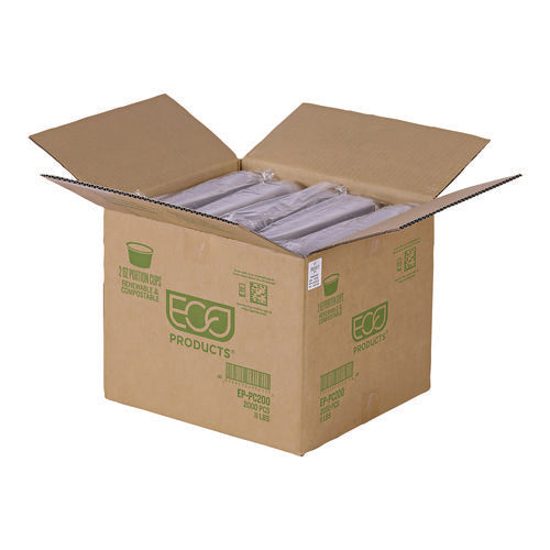 Image of Eco-Products® Renewable and Compostable Portion Cups, 2 oz, Plastic, Clear, 100/Pack, 20 Packs/Carton