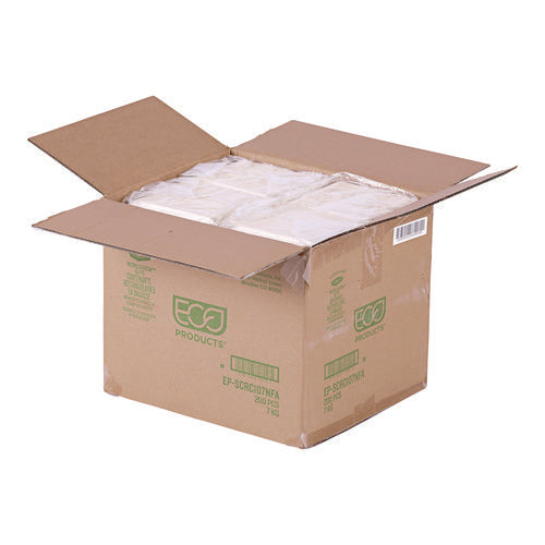 Image of Eco-Products® Vanguard Worldview Renewable and Compostable Sugarcane Take-Out Containers, 10.47 x 10.47 x 1.76, White, 200/Carton