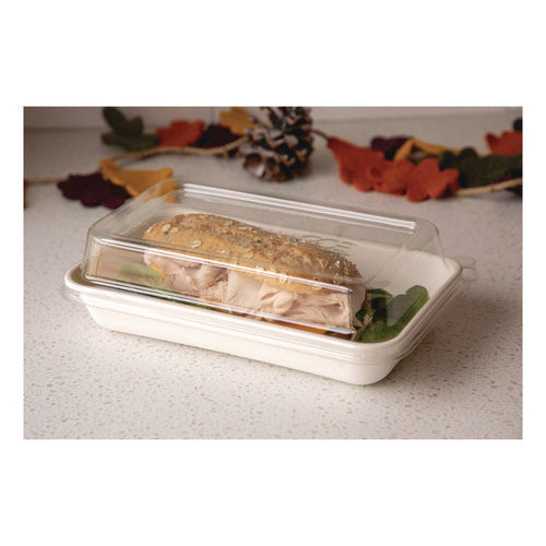Image of Eco-Products® Vanguard Worldview Renewable and Compostable Sugarcane Take-Out Containers, 10.47 x 10.47 x 1.76, White, 200/Carton