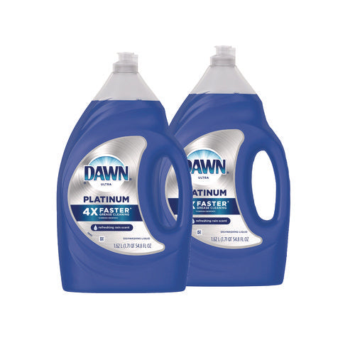 Image of Dawn® Platinum Liquid Dish Detergent, Refreshing Rain, 54.8 oz Bottle, 2/Pack