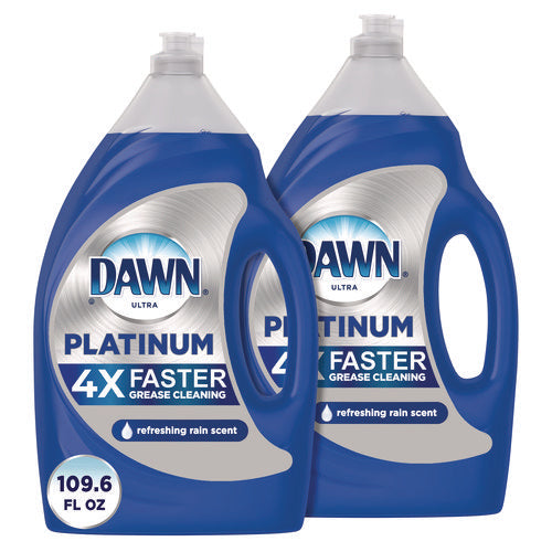 Image of Dawn® Platinum Liquid Dish Detergent, Refreshing Rain, 54.8 oz Bottle, 2/Pack