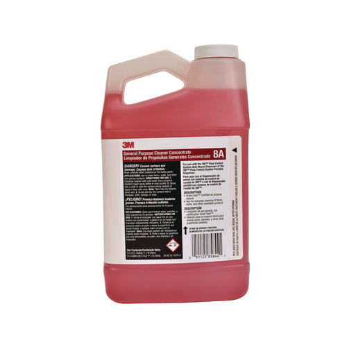 Image of 3M General Purpose Cleaner Concentrate, Clean Scent, 0.5 gal Bottle, 4/Carton
