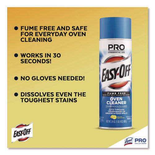 Image of Professional EASY-OFF® Fume Free Max Oven Cleaner, Foam, Lemon, 24 Oz Aerosol Spray, 6/carton