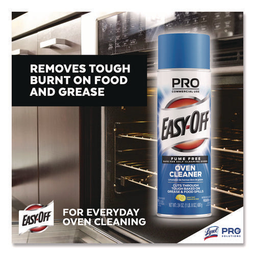 Image of Professional EASY-OFF® Fume Free Max Oven Cleaner, Foam, Lemon, 24 Oz Aerosol Spray, 6/carton