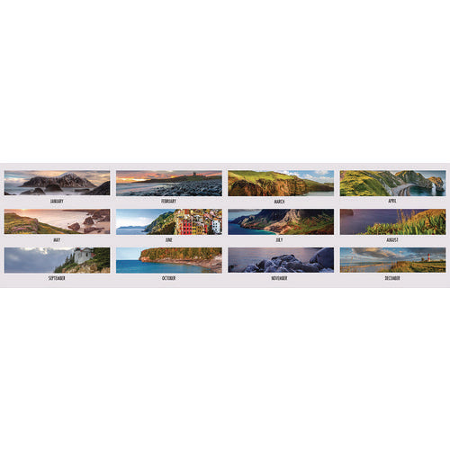 Image of House of Doolittle Earthscapes Recycled Monthly Desk Pad Calendar, Coastlines Photos, 22 x 17, Black Binding/Corners,12-Month (Jan-Dec): 2025