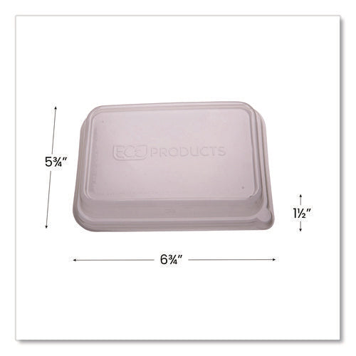 Image of Eco-Products® WorldView RPET Rectangular Lids, 5.84 x 8.76 x 1.37, Clear, Plastic, 50/Pack, 8 Packs/Carton