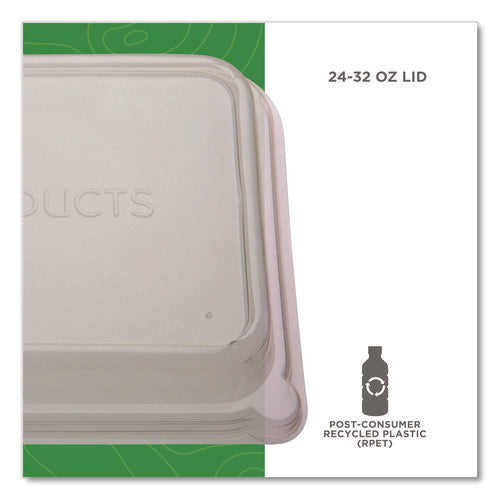 Image of Eco-Products® WorldView RPET Rectangular Lids, 5.84 x 8.76 x 1.37, Clear, Plastic, 50/Pack, 8 Packs/Carton
