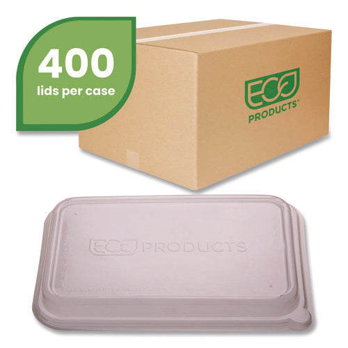 Image of Eco-Products® WorldView RPET Rectangular Lids, 5.84 x 8.76 x 1.37, Clear, Plastic, 50/Pack, 8 Packs/Carton
