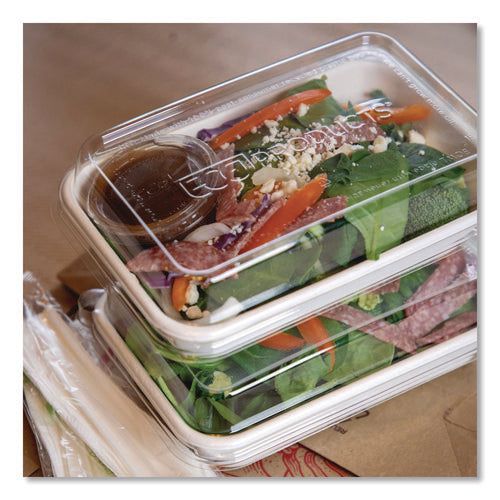 Image of Eco-Products® WorldView RPET Rectangular Lids, 5.84 x 8.76 x 1.37, Clear, Plastic, 50/Pack, 8 Packs/Carton