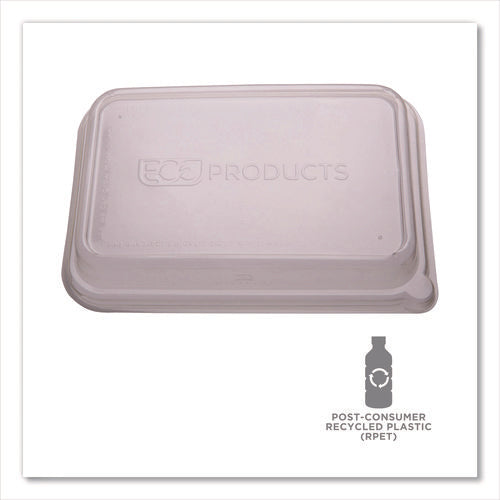Image of Eco-Products® WorldView RPET Rectangular Lids, 5.84 x 8.76 x 1.37, Clear, Plastic, 50/Pack, 8 Packs/Carton