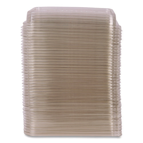 Image of Eco-Products® WorldView RPET Rectangular Lids, 5.84 x 8.76 x 1.37, Clear, Plastic, 50/Pack, 8 Packs/Carton