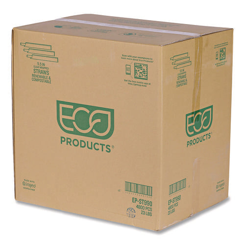 Image of Eco-Products® Wrapped Straw, 9.5", Clear, Plastic, 4,800/Carton