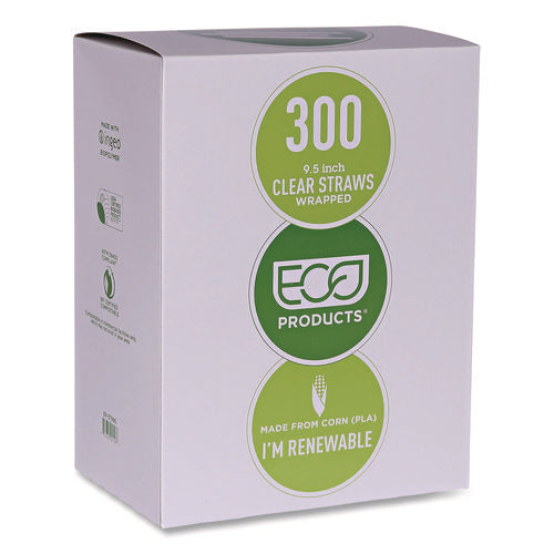 Image of Eco-Products® Wrapped Straw, 9.5", Clear, Plastic, 4,800/Carton