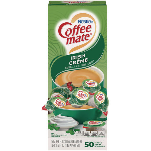 Image of Coffee mate® Liquid Coffee Creamer, Irish Cream, 0.38 oz Mini Cups, 50/Box