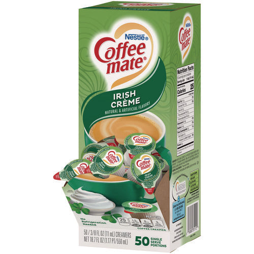 Image of Coffee mate® Liquid Coffee Creamer, Irish Cream, 0.38 oz Mini Cups, 50/Box