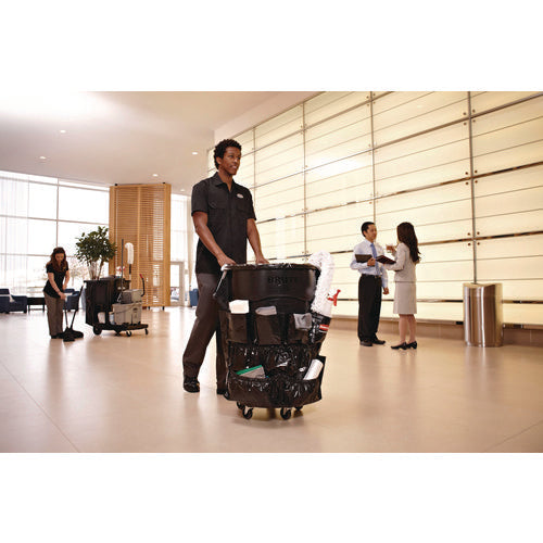 Image of Rubbermaid® Commercial Brute Caddy Bag, 12 Compartments, Black, 6/Carton