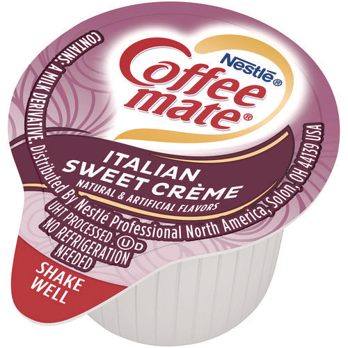 Image of Coffee mate® Liquid Coffee Creamer, Italian Sweet Cream, 0.38 oz Mini Cups, 50/Box, 4 Boxes/Carton