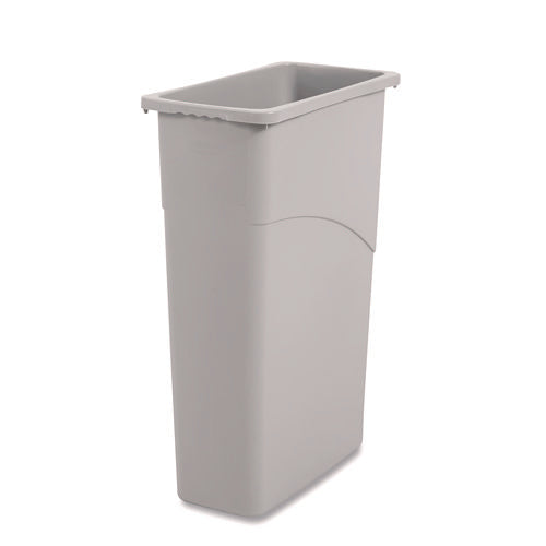 Image of Boardwalk® Slim Waste Container, 23 gal, Plastic, Gray