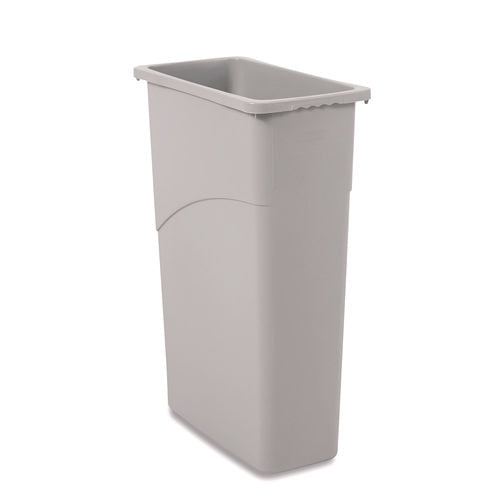 Image of Boardwalk® Slim Waste Container, 23 gal, Plastic, Gray