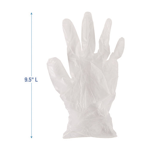 Image of Boardwalk® Exam Vinyl Gloves, Powder/latex-Free, 3 3/5 Mil, Clear, Small, 100/box