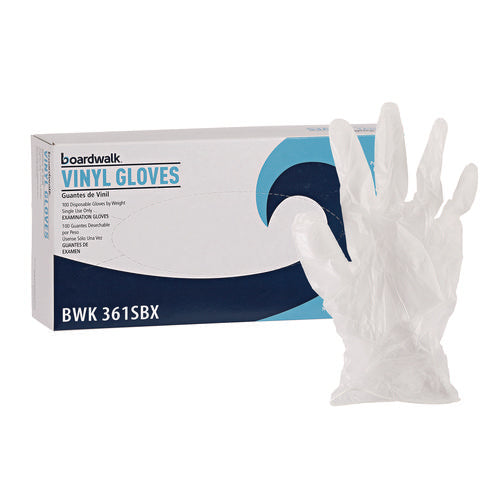Image of Boardwalk® Exam Vinyl Gloves, Powder/latex-Free, 3 3/5 Mil, Clear, Small, 100/box