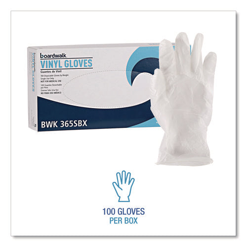 Image of Boardwalk® General Purpose Vinyl Gloves, Powder/Latex-Free, 2.6 mil, Small, Clear, 100/Box