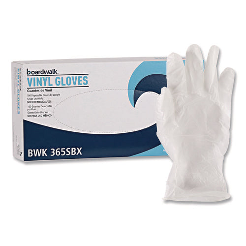 Image of Boardwalk® General Purpose Vinyl Gloves, Powder/Latex-Free, 2.6 mil, Small, Clear, 100/Box