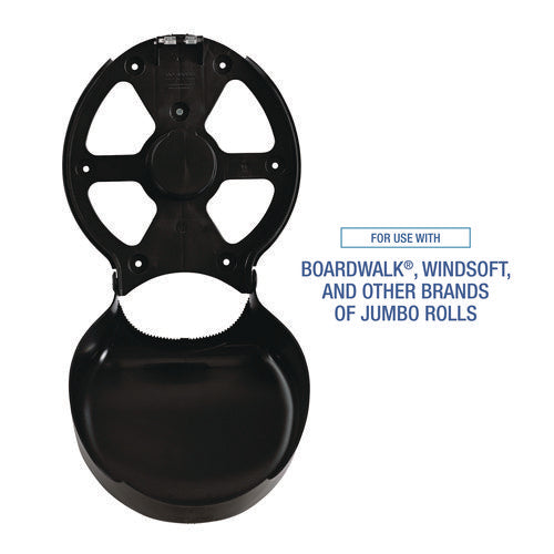 Image of Boardwalk® Single Jumbo Toilet Tissue Dispenser, 11 x 6.25 x 12.25, Black