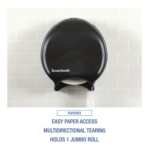 Image of Boardwalk® Single Jumbo Toilet Tissue Dispenser, 11 x 6.25 x 12.25, Black