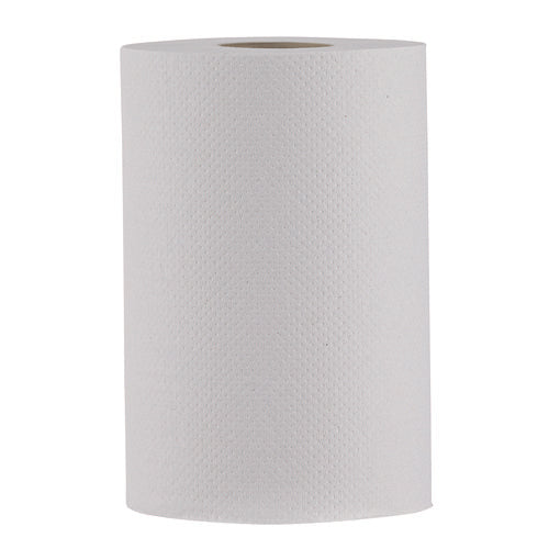Image of Boardwalk® Hardwound Paper Towels, Nonperforated, 1-Ply, 8" x 350 ft, White, 12 Rolls/Carton