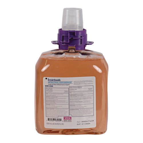 Image of Boardwalk® Foam Antibacterial Handwash, Fresh Fruit Scent, 1,250 mL Refill, 4/Carton