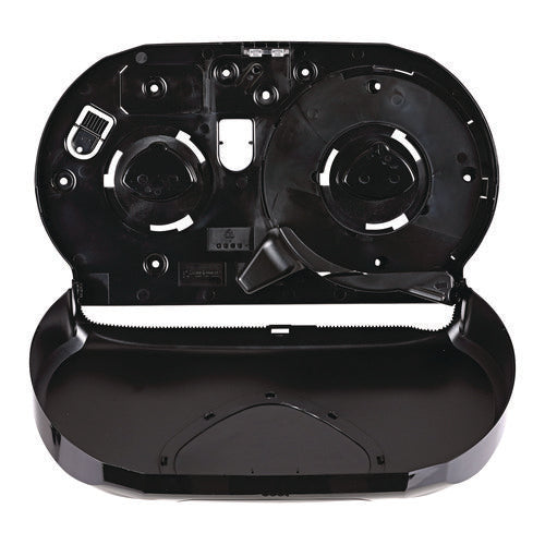 Image of Boardwalk® Jumbo Twin Toilet Tissue Dispenser, 20.25 x 6 x 12.25, Black