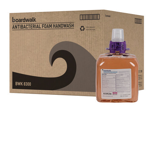 Image of Boardwalk® Foam Antibacterial Handwash, Fresh Fruit Scent, 1,250 mL Refill, 4/Carton