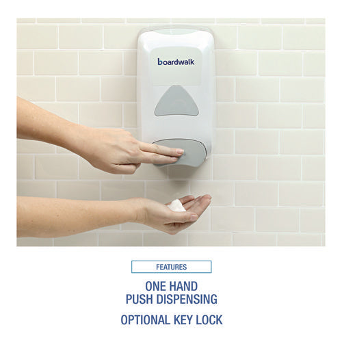 Image of Boardwalk® Manual Liquid Soap Dispenser, 1,250 mL, 6.1 x 10.6 x 5.1, Gray