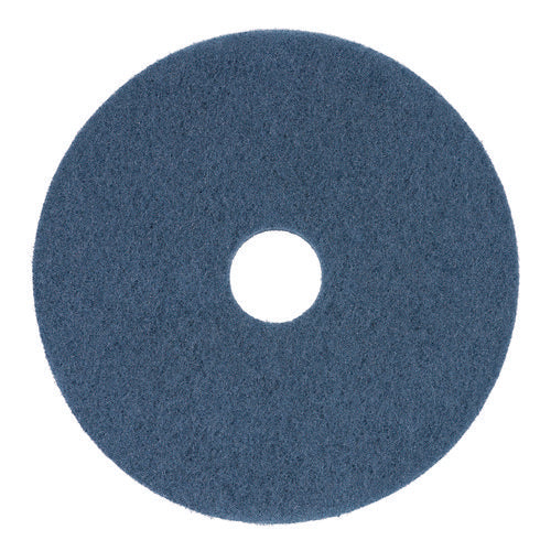 Image of Boardwalk® Scrubbing Floor Pads, 14" Diameter, Blue, 5/carton