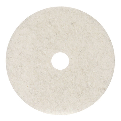 Image of Boardwalk® Natural Burnishing Floor Pads, 19" Diameter, White, 5/carton