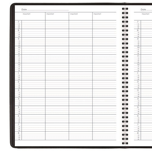 Image of AT-A-GLANCE® Four-Person Group Undated Daily Appointment Book, 10.88 X 8.5, Black Cover, 12-Month (jan To Dec): Undated