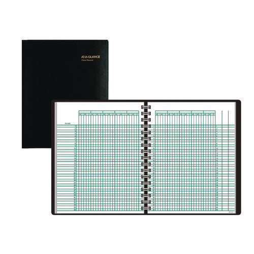 Image of AT-A-GLANCE® Undated Class Record Book, Nine To 10 Week Term: Two-Page Spread (35 Students), 10.88 X 8.25, Black Cover