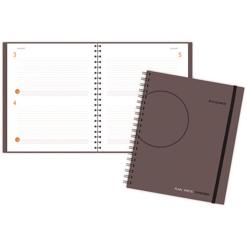 Image of AT-A-GLANCE® Plan. Write. Remember. Planning Notebook Two Days Per Page , 11 X 8.38, Gray Cover, Undated